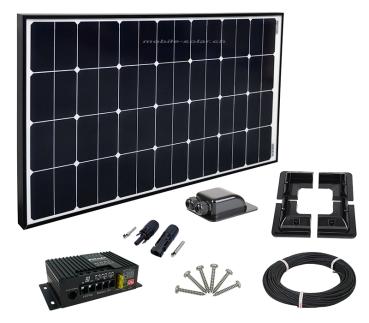Complete solar system 100Wp - Mobile Solar Basic - "black tiger 100