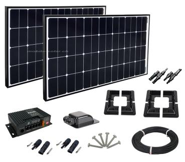 Solar Komplettanlage 200Wp - Mobile Solar Basic - 2x "black tiger 100"