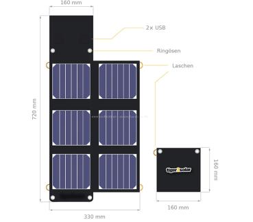 Solartasche 20Wp "nano tiger 20/USB"