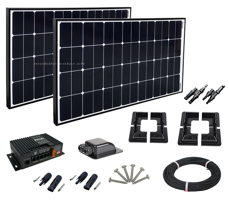 mobile Solar - Solar complete system 200Wp - Mobile Solar Basic - 2x ...