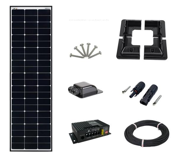 Solar complete system 120Wp - Mobile Solar Basic- "black tiger 120"