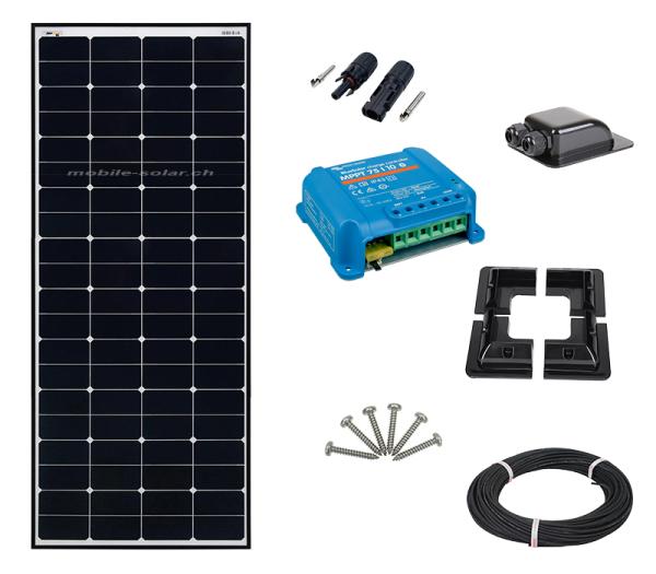 Solar complete system 150Wp - Mobile Solar Basic- "black tiger 150"