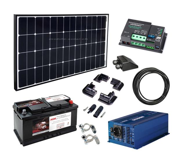 Solar Komplettanlage 100Wp - Mobile Solar Power Plus - "black tiger 100"